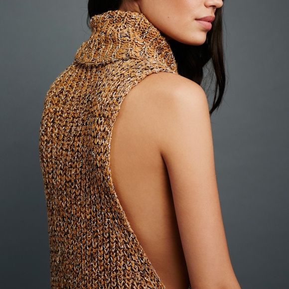 Free People Sweaters - Free People Valentina Cowl Neck Mustard Knit Tunic